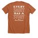 Every Saint Has a Story, a Heather Autumn Premium Unisex Tee (back-view)