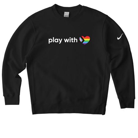 Play With Heart Campaign, a Black Nike Club Fleece Crewneck Sweatshirt