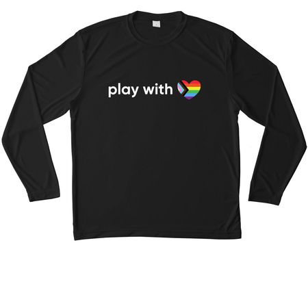 Play With Heart Campaign, a Black Unisex Performance Long Sleeve Tee