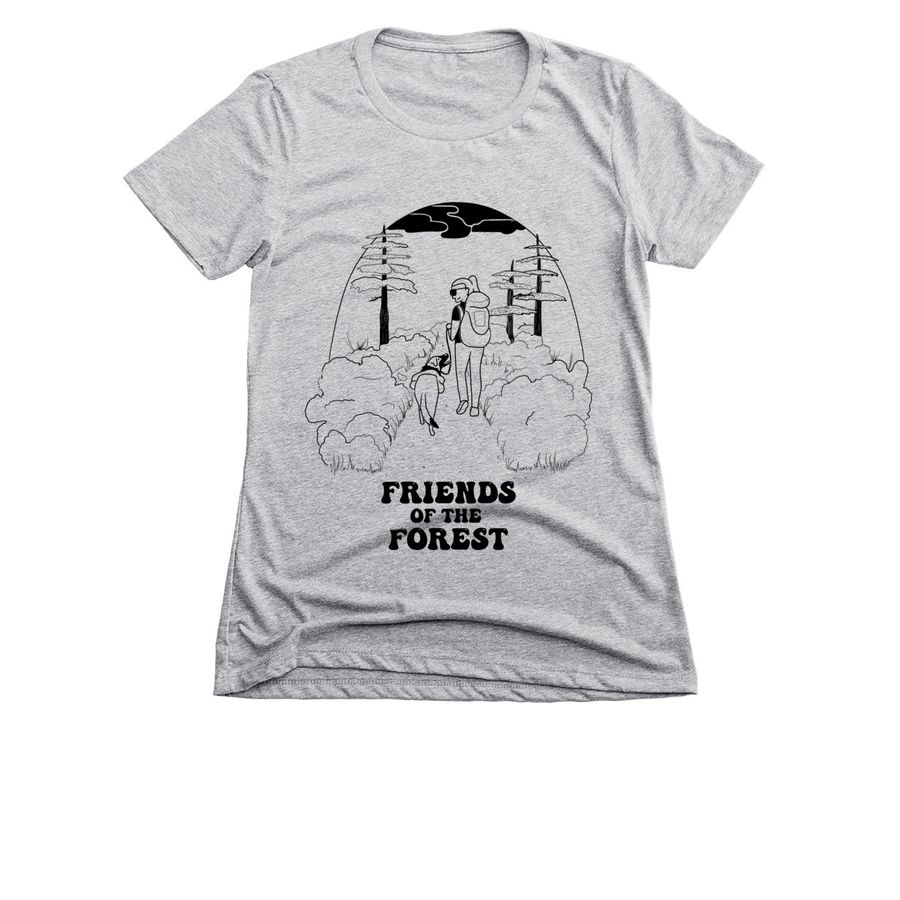 Friends of the Forest, a Dark Heather Grey Women's Slim Fit Tee