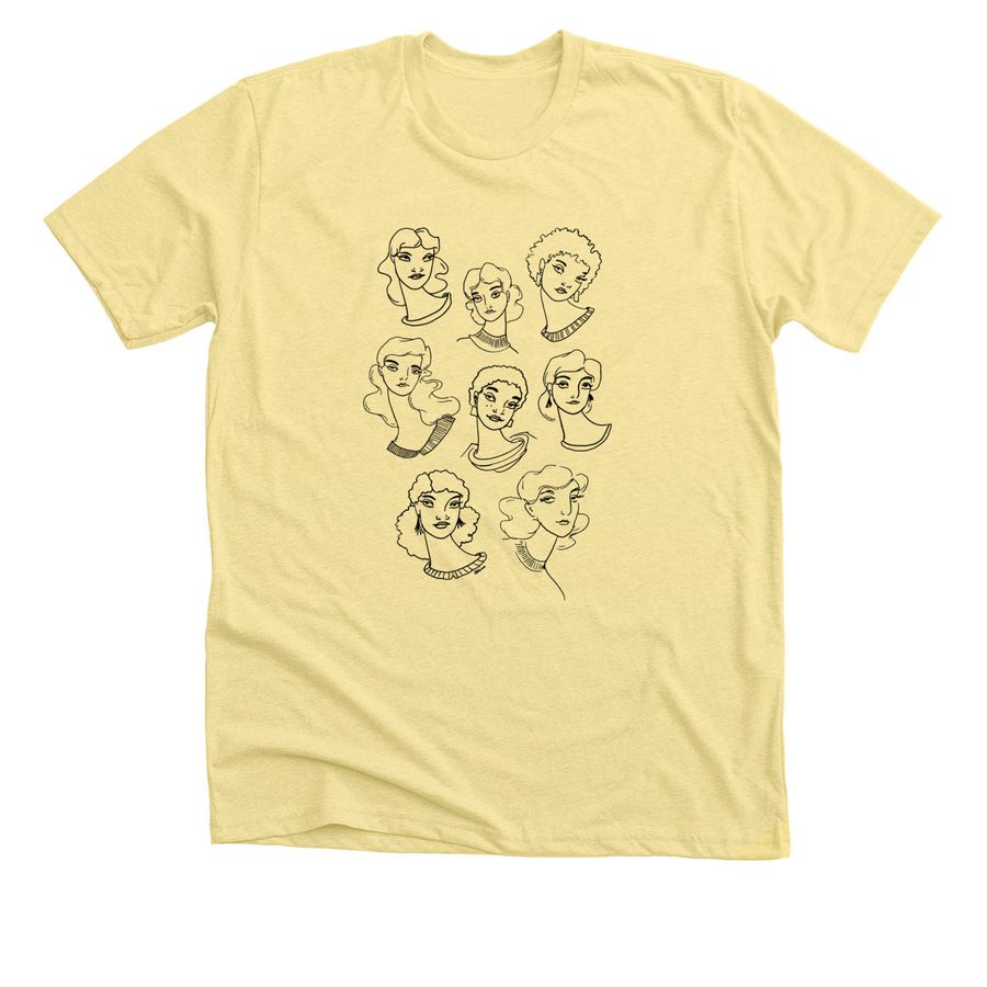 Minimalist Ladies, a Heather Yellow Gold Premium Unisex Tee
