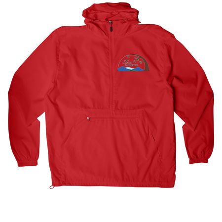 Single Logo Windbreaker, a True Red Packable Anorak