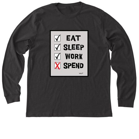 No Spend, a Dark Grey Heather Premium Long Sleeve Tee