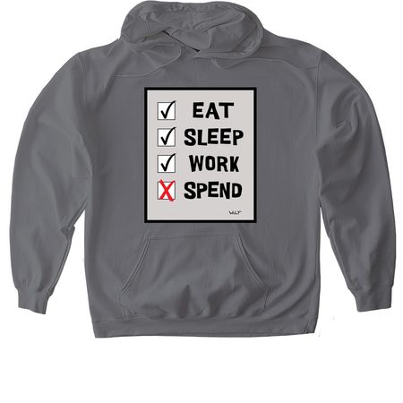 No Spend, a Charcoal Gildan Softstyle Pullover Hoodie