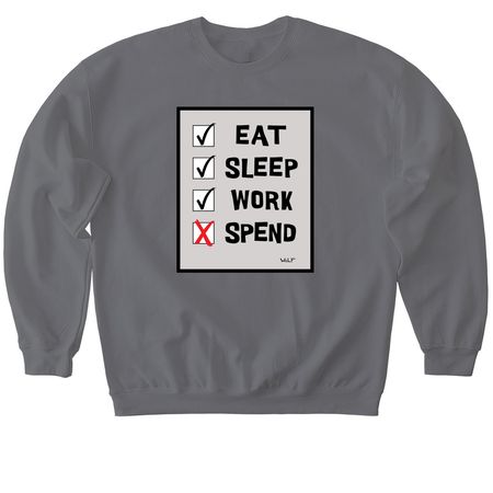 No Spend, a Charcoal Softstyle Crewneck Sweatshirt