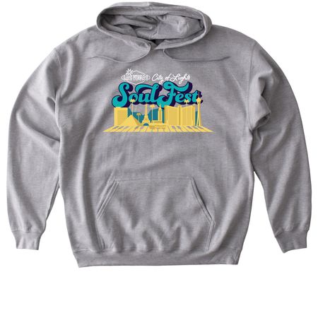 SoulFest Teal + Light, a Sport Grey Gildan Softstyle Pullover Hoodie