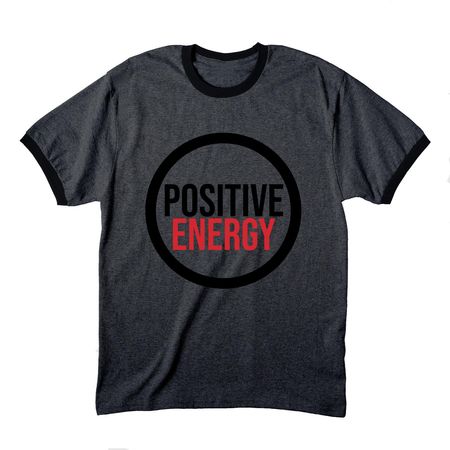 PE LIFE RENEWAL LEAF COLLECTION, a Dark Heather Grey/ Jet Black Cotton Ringer Tee