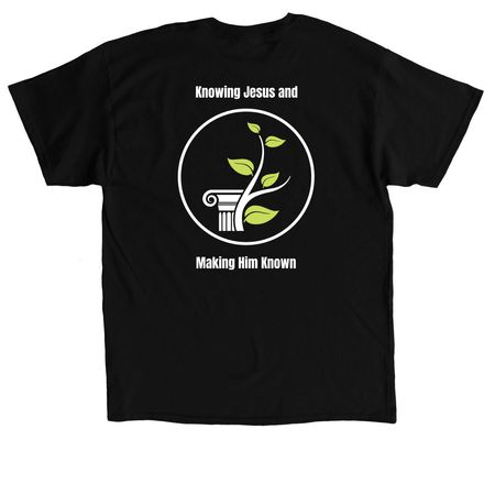 Pillar Jax White Logo, a Black Classic Unisex Tee (back-view)