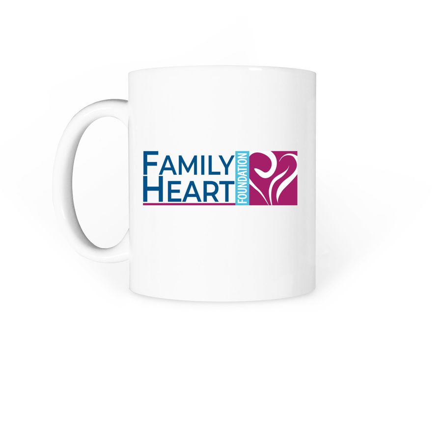Family Heart Logo Mug, a White Coffee Mug (back-view)