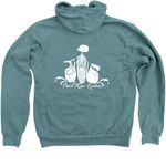 PRE Merchandise, a Heather Deep Teal Zip Up Hoodie (back-view)