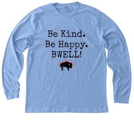 Kind & Happy!, a Heather Carolina Blue Premium Long Sleeve Tee