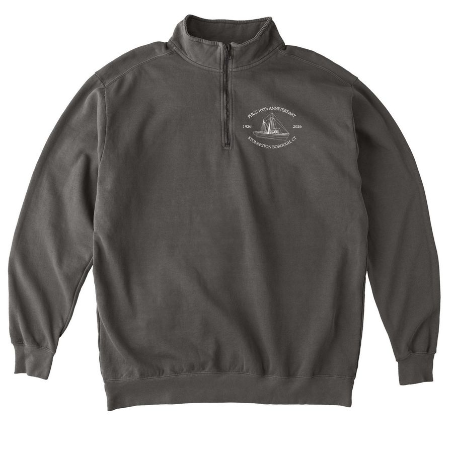 100th Anniversary Adult Quarter Zip, a Pepper Comfort Colors Quarter Zip Pullover
