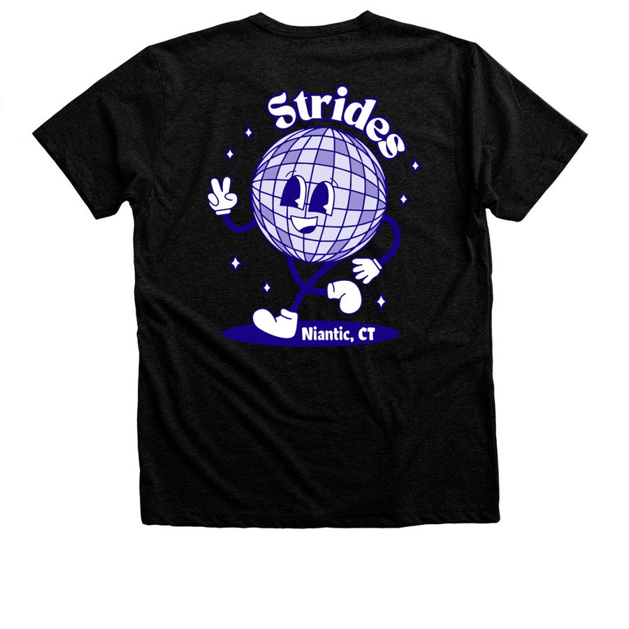 Strides Run Club Tees & Hoodies, a Black Heather Premium Unisex Tee (back-view)
