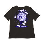 Strides Run Club Tees & Hoodies, a Black Women?s Relaxed Cotton Tee (back-view)