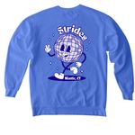 Strides Run Club Tees & Hoodies, a Flo Blue Comfort Colors Crewneck Sweatshirt (back-view)