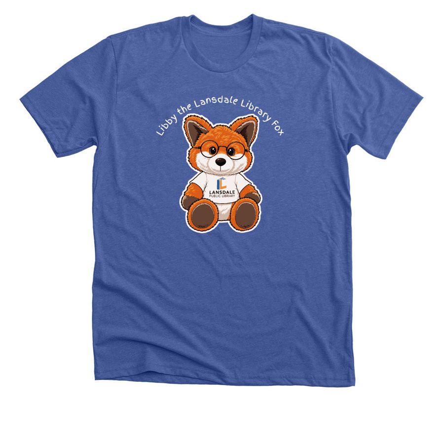Libby the Lansdale Library Fox Tops, a Solid True Royal Premium Unisex Tee