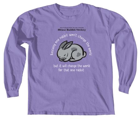 Rescuing One Rabbit, a Violet Comfort Colors Long Sleeve Tee
