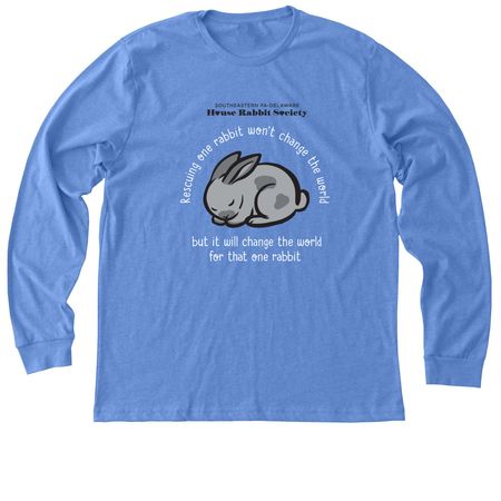 Rescuing One Rabbit, a Heather Columbia Blue Premium Long Sleeve Tee
