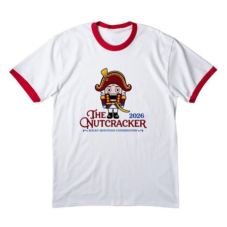RMC Nutcracker Apparel, a White/ Red Cotton Ringer Tee