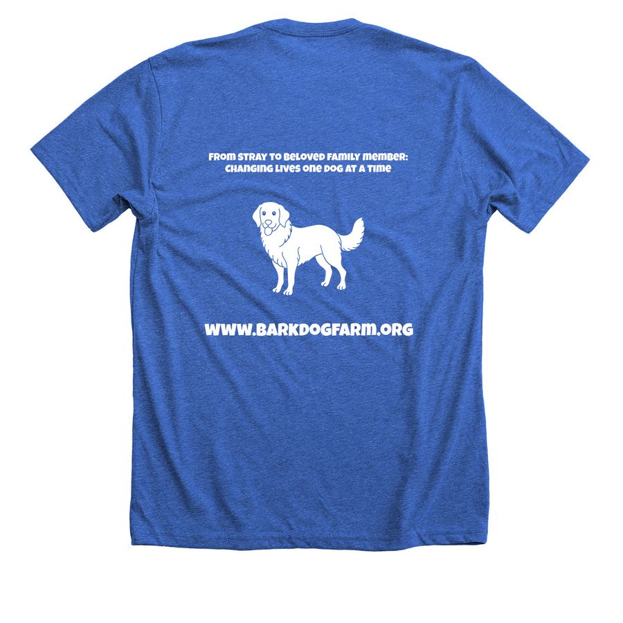 Second annual summer t-shirt fundraiser&nbsp;, a Heather True Royal Premium Unisex Tee (back-view)