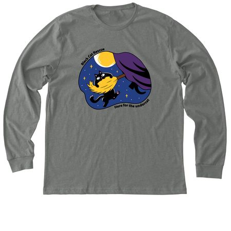 Black Cat Rescue Halloween 2026, a Deep Heather Premium Long Sleeve Tee