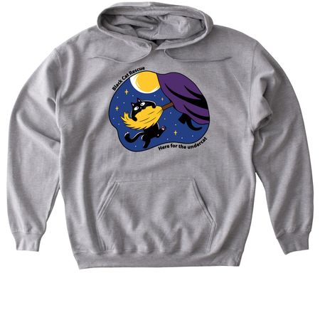 Black Cat Rescue Halloween 2026, a Sport Grey Gildan Softstyle Pullover Hoodie