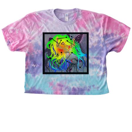 Pinned Pride, a Cotton Candy Women's Tie Dye Cropped Tee