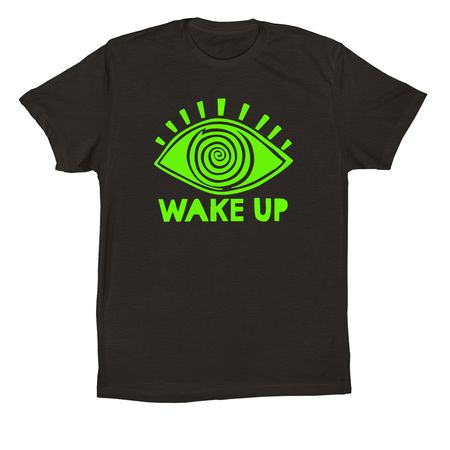 WAKE UP!!, a Black Premium Cotton Tee
