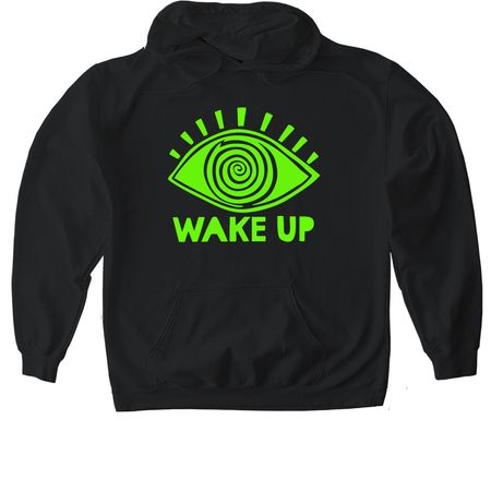 WAKE UP!!, a Black Gildan Softstyle Pullover Hoodie