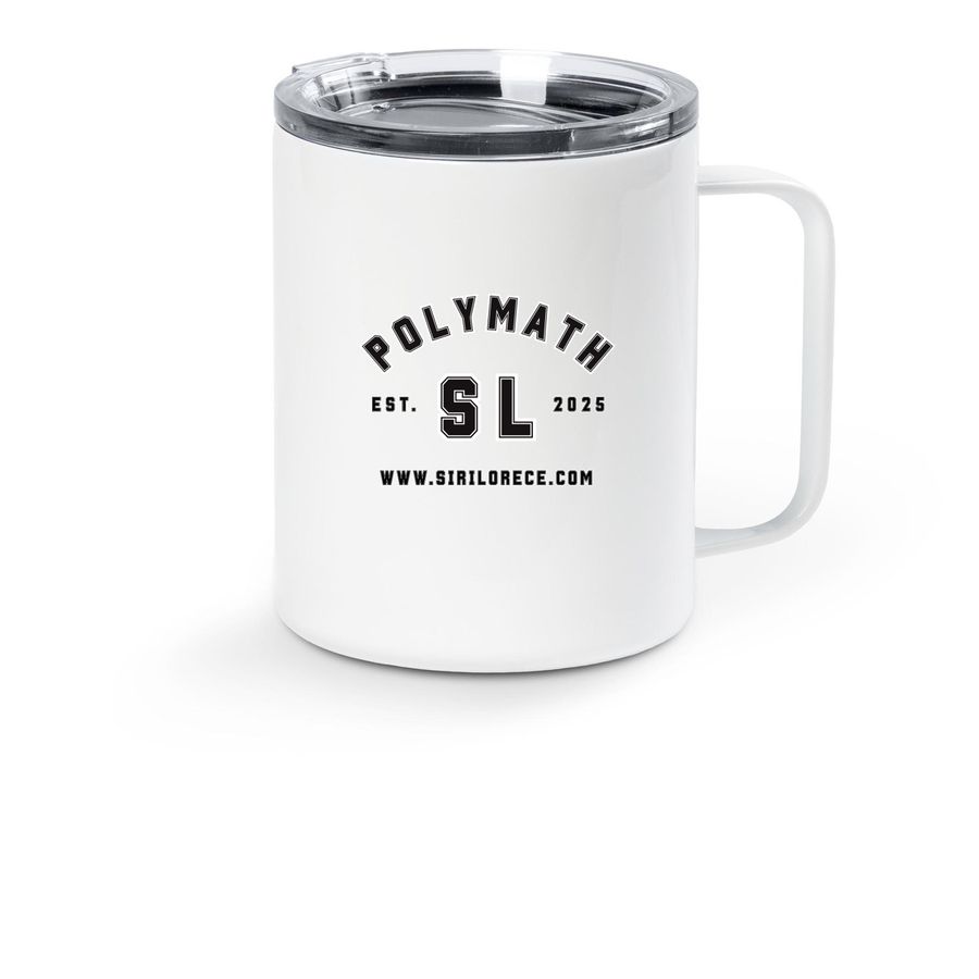Polymath Stainless Steel Travel Mug, a White Stainless Steel Travel Mug