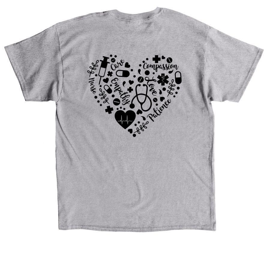 PICU Heart, a Sport Grey Classic Unisex Tee (back-view)