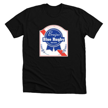 Brujos Blue Rugby Beer, a Solid Black Blend Premium Unisex Tee