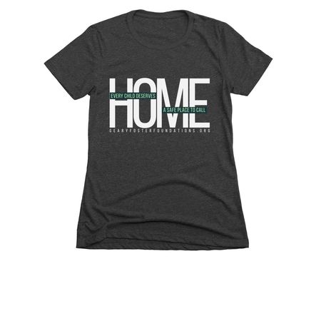 A Safe Place to Call Home, a Charcoal Women's Slim Fit Tee
