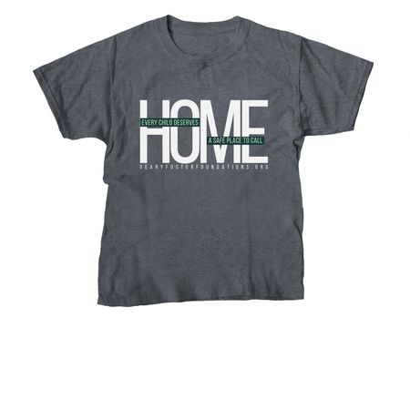 A Safe Place to Call Home, a Dark Heather Youth Unisex Tee