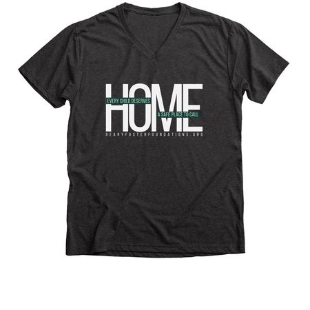 A Safe Place to Call Home, a Dark Grey Heather Premium V-Neck Tee