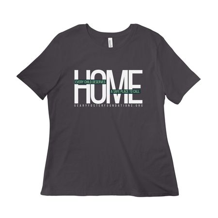 A Safe Place to Call Home, a Dark Grey Women?s Relaxed Cotton Tee