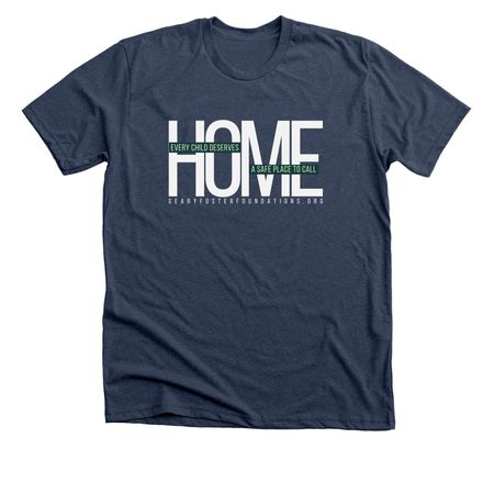 A Safe Place to Call Home, a Heather Navy Premium Unisex Tee