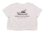 HDC BASIC TEE, a Heather Dust Women?s Flowy Cropped Tee (back-view)