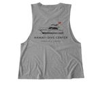 HDC BASIC TEE, a Aluminum Grey Allmade Eco Triblend Women?s Muscle Tank (back-view)