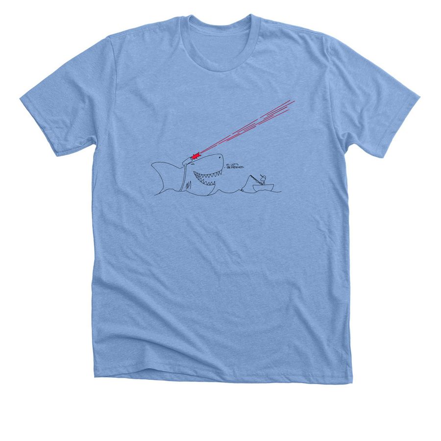 Laser Shark T-Shirt, a Heather Carolina Blue Premium Unisex Tee