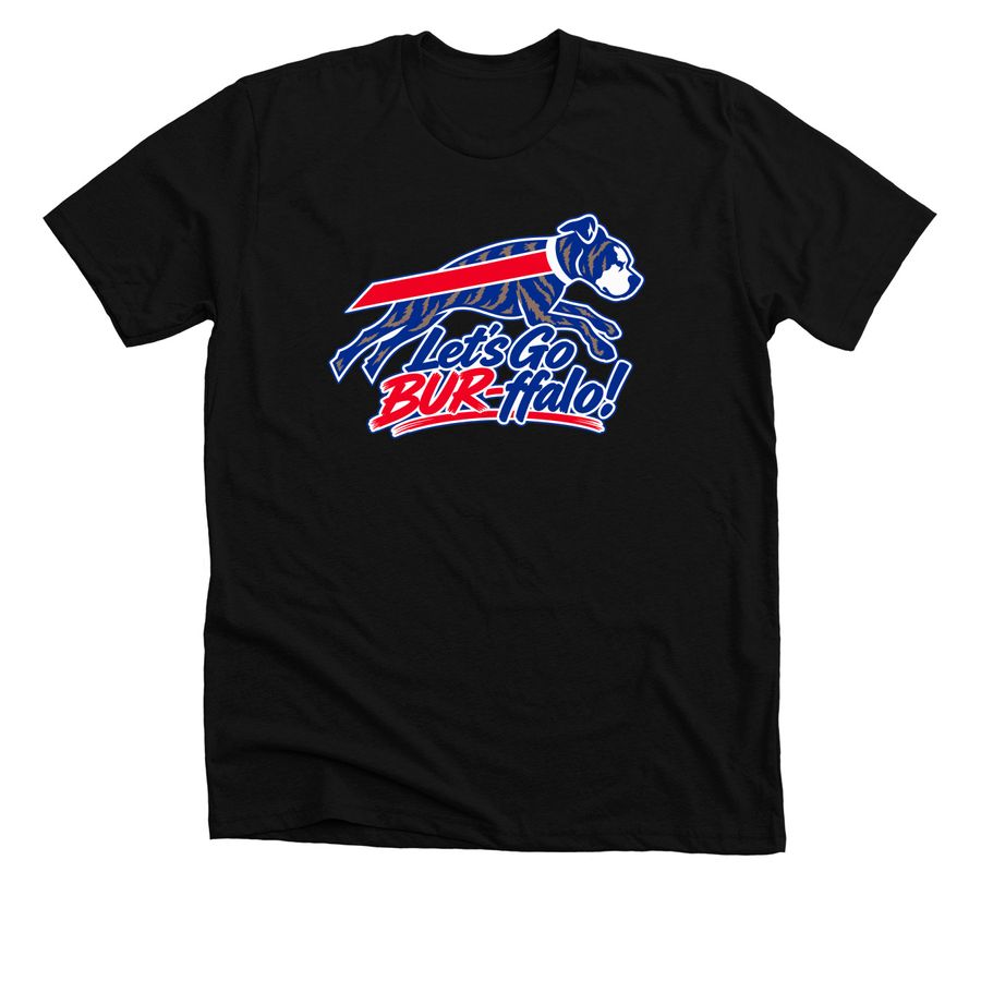 Let's Go BUR-ffalo, a Solid Black Blend Premium Unisex Tee