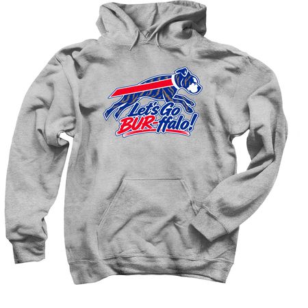 Let's Go BUR-ffalo, a Sport Grey Pullover Hoodie