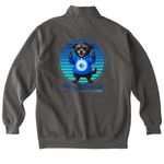 Cujo AnywhereCam Merch & Youth Sizes, a Pepper Comfort Colors Quarter Zip Pullover (back-view)