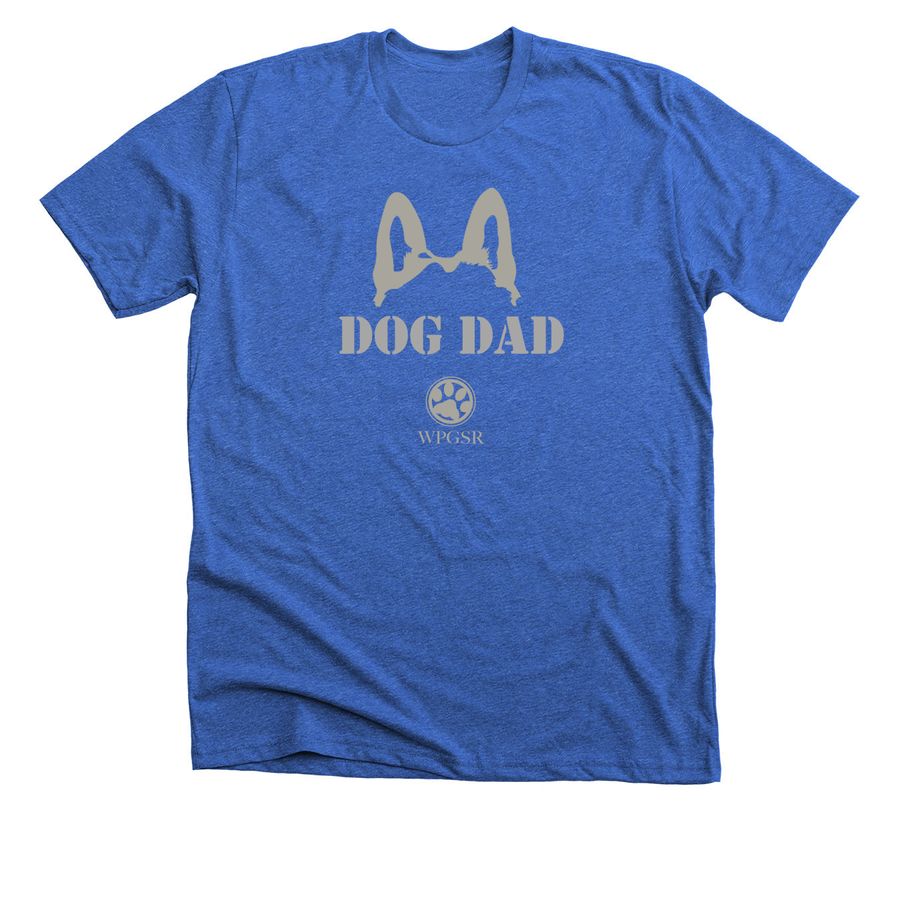 WPGSR ~ DOG DAD LINE, a Heather True Royal Premium Unisex Tee