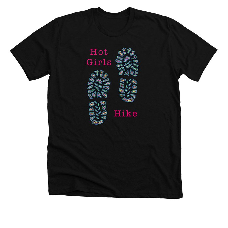 Hiking girls, a Solid Black Blend Premium Unisex Tee