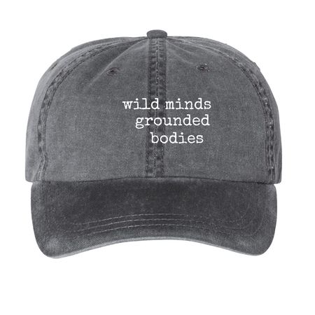 Wild and Grounded, a Black Printed Pigment Dye Baseball Cap
