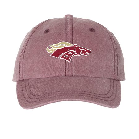 Bronco Hats, a Maroon Printed Pigment Dye Baseball Cap