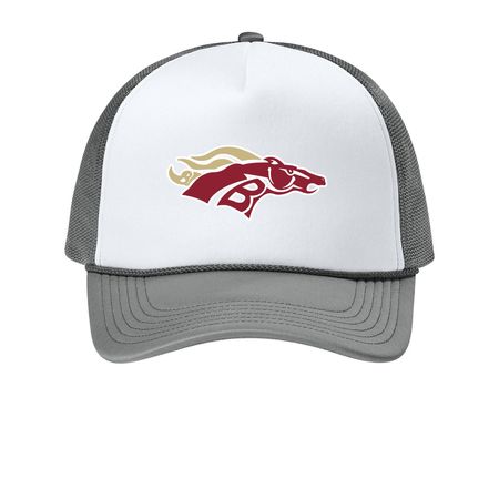 Bronco Hats, a White/ Deep Smoke Printed Foam Trucker Hat