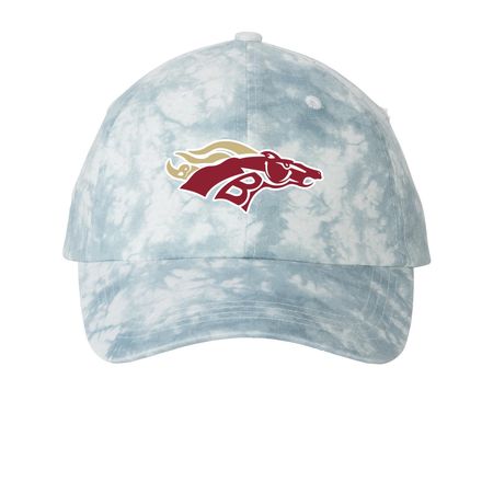 Bronco Hats, a Light Blue Printed Tie Dye Baseball Hat