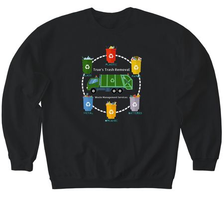True?s Trash, a Black Softstyle Crewneck Sweatshirt